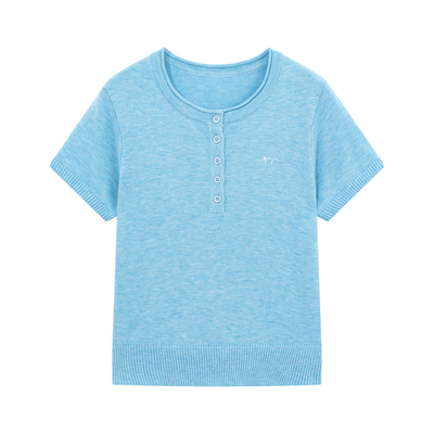 riverstone plus 韩系polo针织修身短袖T恤女修身休闲百搭打底衫