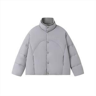 FORNINES假两件90白鸭绒立领羽绒服男面包服冬季加厚防寒服外套女