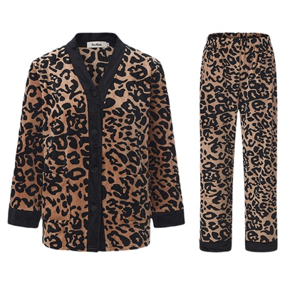 「LA」Persia·原始讯号丨静感系列*冬季豹纹印花加厚海岛绒睡衣