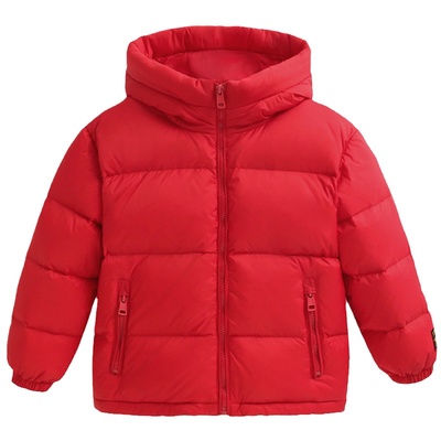 史努比加厚男女童拼接羽绒服连帽