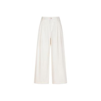 LESS时髦牛仔长裤女复古高腰水洗简约休闲廓形阔腿裤2O4E10640