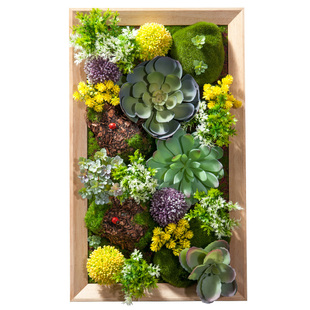 仿真多肉绿植装饰框植物壁挂鹿头墙壁装饰挂件立体挂墙绿植背景墙