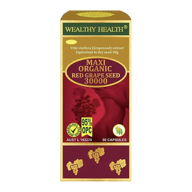 澳洲直邮wealthyhealth葡萄籽胶囊OPC原花青素精华高含量90粒