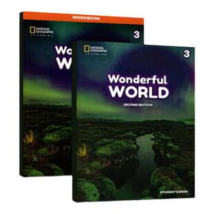 原版进口 美国国家地理缤纷世界Wonderful World 教材第二版美国同步小学英语教材 3级别（学生书+练习册）