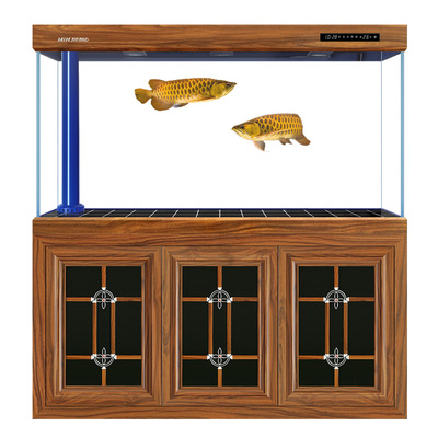 闽江大型中式超白玻璃龙鱼缸