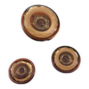 经典咖色纽扣30到40mm高档玻璃切面扣子大衣貂皮皮草裘皮黑色纽扣