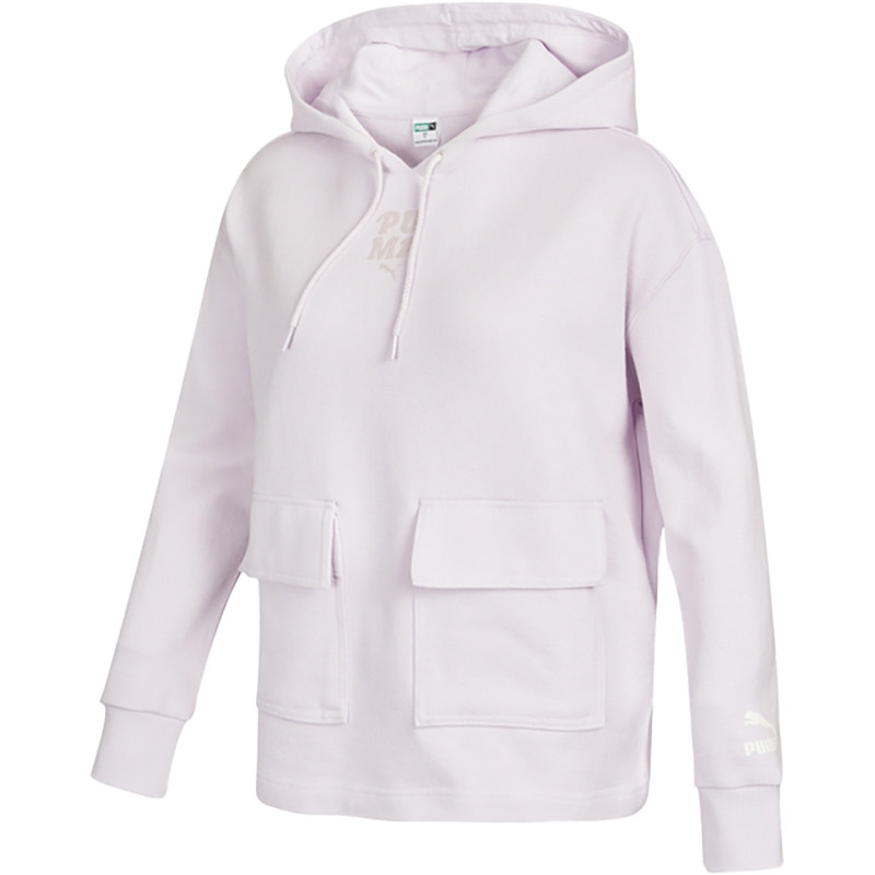 Puma/彪马正品新款女士简约复古运动休闲连帽卫衣536094-17
