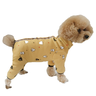 秋冬加绒加厚狗狗衣服泰迪高领护肚保暖防着凉母狗全包肚子四脚衣