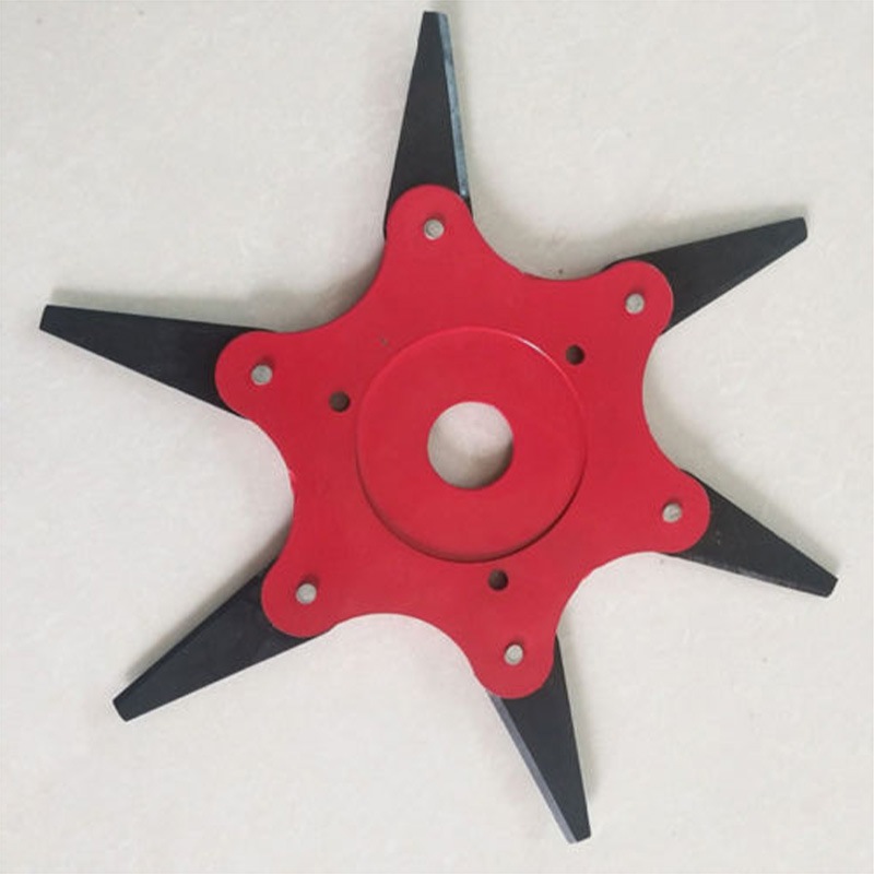 割草机六叶刀片头割灌机通用配件打草头合金锰钢刀片割草机锄草头