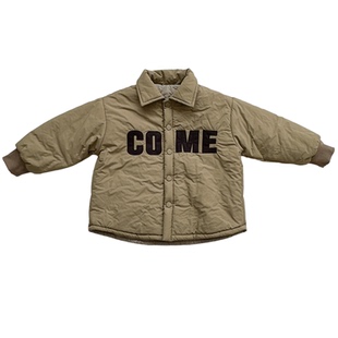 字母刺绣~男童薄款棉衣外套儿童深秋初冬装中小童中长款薄棉棉服