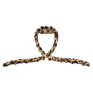 白鹿同款豹纹抓夹女冬季高级感发夹后脑勺大号金属鲨鱼夹发卡夹子