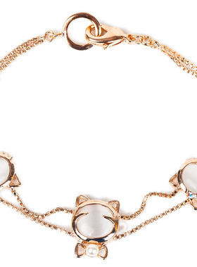 韩版珍珠生日礼物百搭白色猫眼石