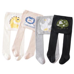 宝宝裤子秋冬纯棉加绒婴儿秋装连裤袜儿童打底裤春秋女童白色裤袜