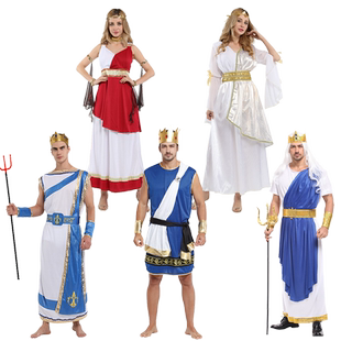 万圣节年会服装cos希腊神话神王宙斯海神波塞冬雅典娜女神衣服