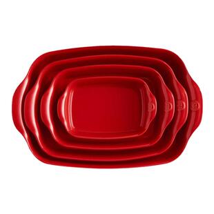 法国进口Emile Henry陶瓷烤盘烤箱用长方形盘子双耳芝士焗饭盘大