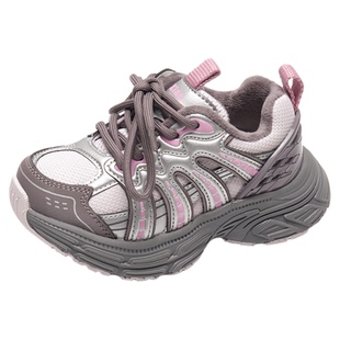 小米步女童轻便运动鞋2025冬季新款儿童加绒跑步鞋男童保暖老爹鞋