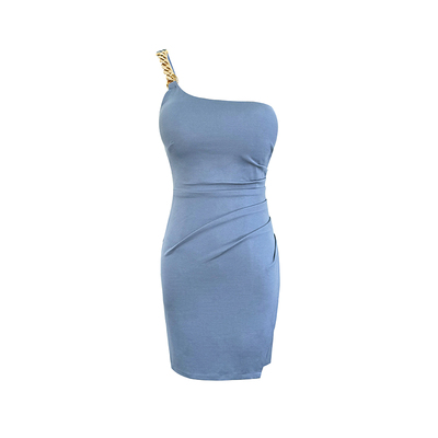 性感包身纯色吊带连衣裙