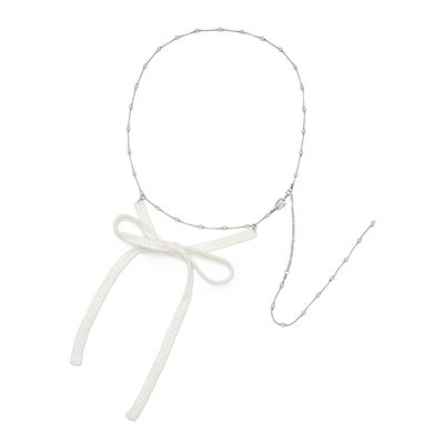 钩编钩针多链蝴蝶结项链