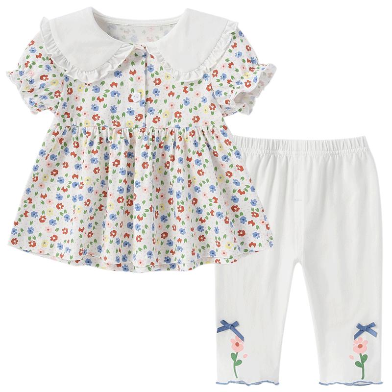 女童套装夏季一岁婴儿衣服童装小儿童短袖夏洋气女宝宝夏装两件套