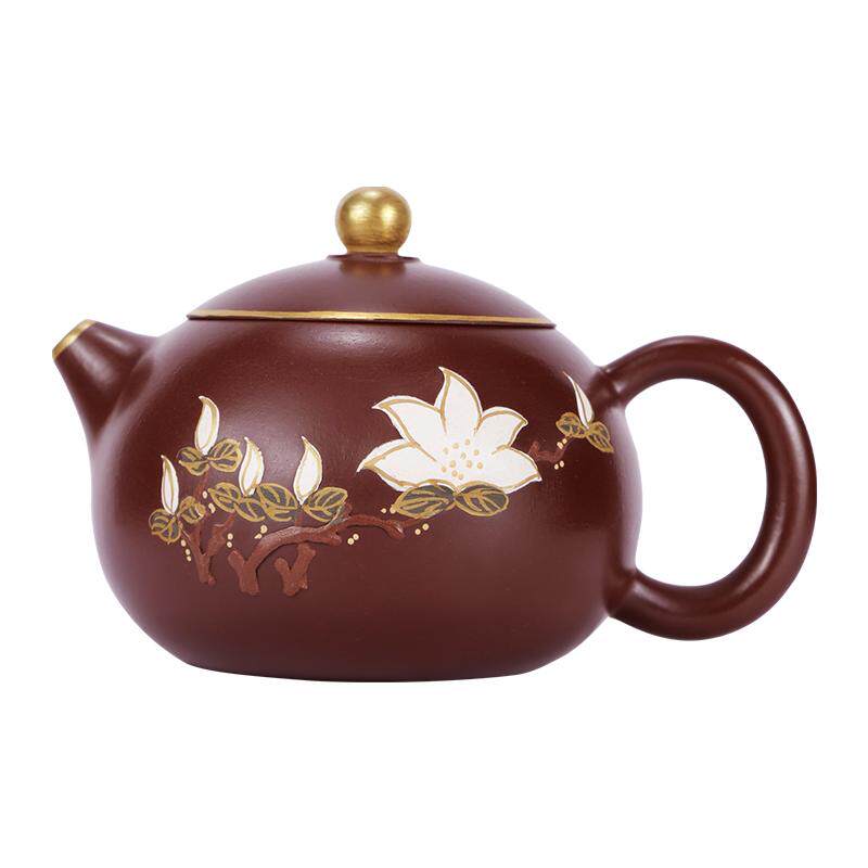 宜兴紫砂壶全手工泥绘西施壶茶具