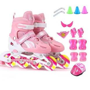 儿童滑冰鞋溜冰鞋9可调节直排旱冰鞋3-4-5-6岁男女童全季可滑通用