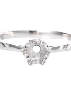 日韩风镶嵌莫桑石红刚玉银戒指