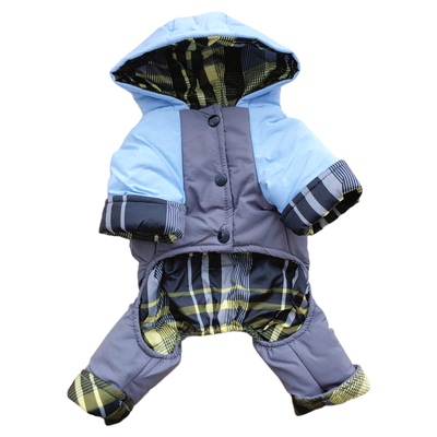 【狗狗四脚加厚棉衣带帽可牵引】