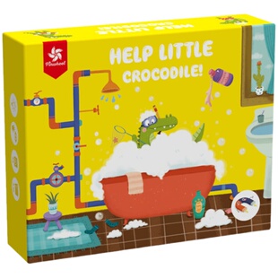 Pinwheel儿童逻辑思维训练桌游小鳄鱼爱洗澡迷宫拼装积木益智玩具