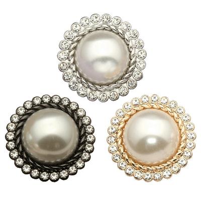 珍珠镶钻纽扣复古香风高级感