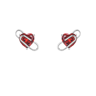 宋妍霏同款红色爱心别针耳钉网红精致小众设计简约ins银针耳环女