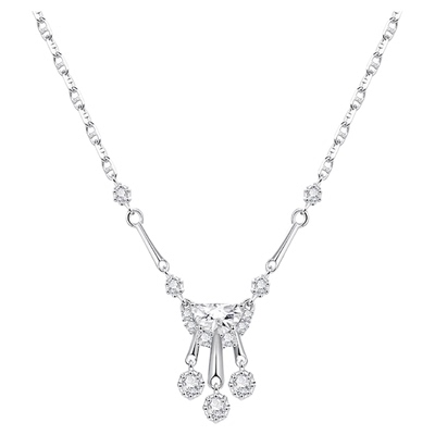 TOGGLER蕾丝裙边银镀金项链