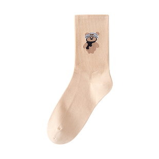 欧蒂爱袜子女中筒袜春秋季棉袜潮网红款秋冬运动配鲨鱼裤的长筒袜