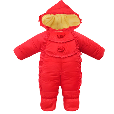 丝棉婴儿连体衣婴儿冬季包脚可拆