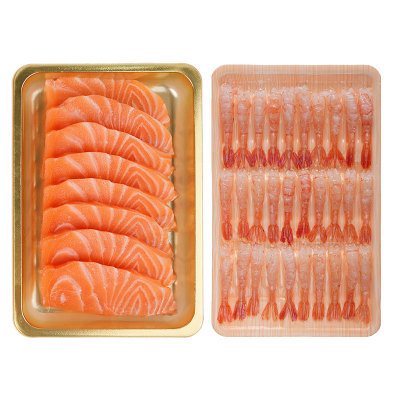 掬芥 三文鱼刺身新鲜冰岛进口生鱼片冰鲜中段鱼腩北极甜虾组合