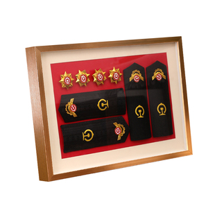 退休肩章徽章相框实木展示架展示框臂章奖章收藏收纳挂墙勋章纪念