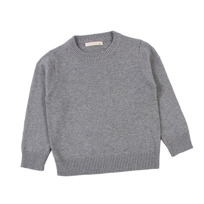 黑色纯棉薄款男童套头底线针织衫