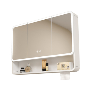 圆弧浴室镜柜卫生间智能灯带美妆收壁挂式纳架储物柜收纳柜镜