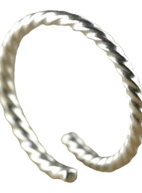 hugring手工纯银复古姐妹麻花绳