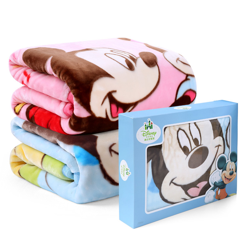 迪士尼宝宝婴儿毛毯盖毯加厚小被子新生儿童毯子秋冬被四季礼盒装