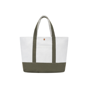 AXYPAGES撞色大容量宽肩带厚实帆布复古休闲托特包