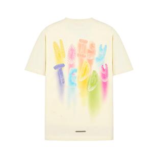 NOISY TEDDY男女同款25夏新款时尚潮流印花圆领短袖T恤衫立体熊童