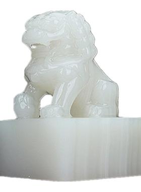 白玉印章书房装饰品简约现代摆件