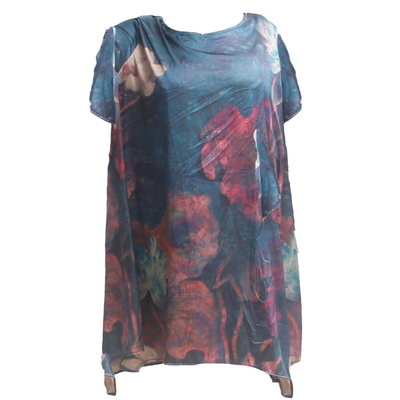 香云纱时尚连衣裙特大码胖妈妈装