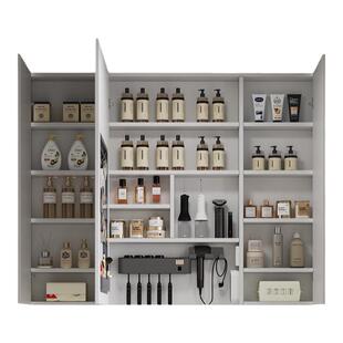 定制不锈钢洗手间镜子置物柜厕所收纳卫生间挂墙式浴室吊柜墙壁柜