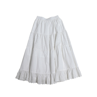 Punkhoo春夏韩系白色半身裙女a字蛋糕裙休闲百搭气质长裙显瘦慵懒