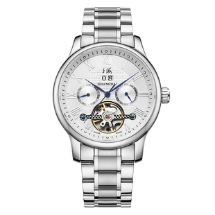 上海(SHANGHAI)手表剪影系列动感飞轮多功能自动机械表男表SH6003