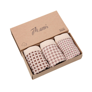 顶呱呱男士内裤纯棉中腰内裤男平角裤头顶瓜瓜彩棉四角裤舒适透气