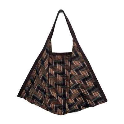 咩奇秋冬新复古格纹单肩三角包