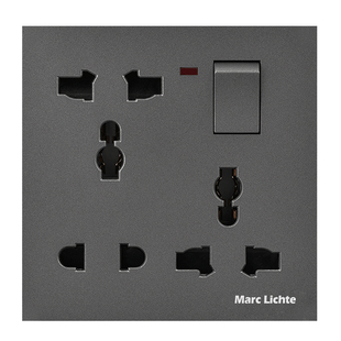 86型一开八孔插座13a插座暗装英港式英标8孔带开关面板二三三插座