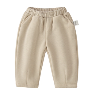 女童秋冬裤子宝宝加绒休闲裤冬季加厚小童直筒冬装儿童薄绒长裤